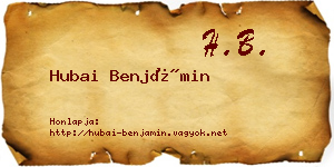 Hubai Benjámin névjegykártya