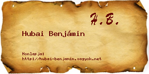 Hubai Benjámin névjegykártya